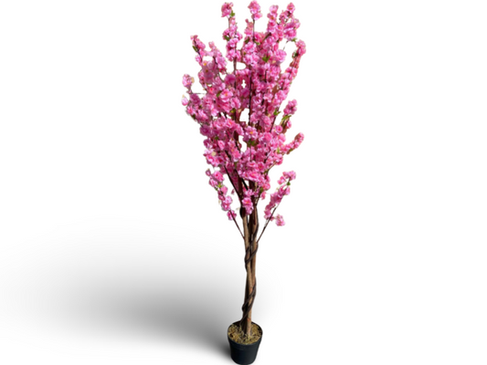 עץ פורח מלאכותי ורוד בגובה 130 ס"מ