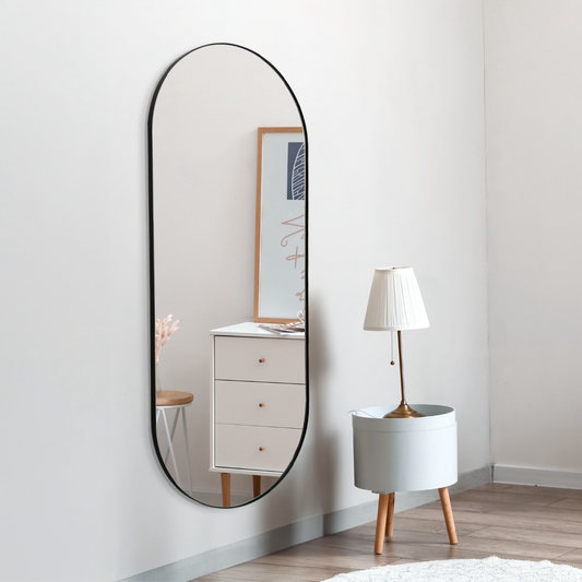 מראה קפסולה צרה מסגרת שחורה