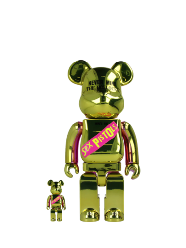 זוג בובות אספנות | Bearbrick Jackson Pollock Studio Chrome