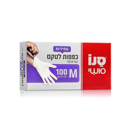 כפפות לטקס 100 יח M