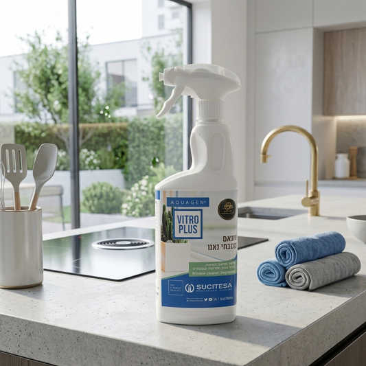 ויטרו פלוס VITRO PLUS – תרסיס לניקוי והברקת חלונות ומשטחי נאנו מונע טביעות אצבע.