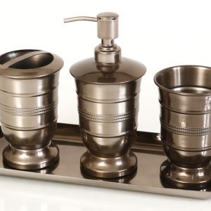 סט אמבטיה BRASS SILVER בגודל 30X13X20 בצבע כסף